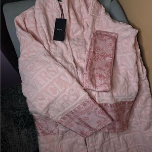 Versace Blush Pink Logo Robe